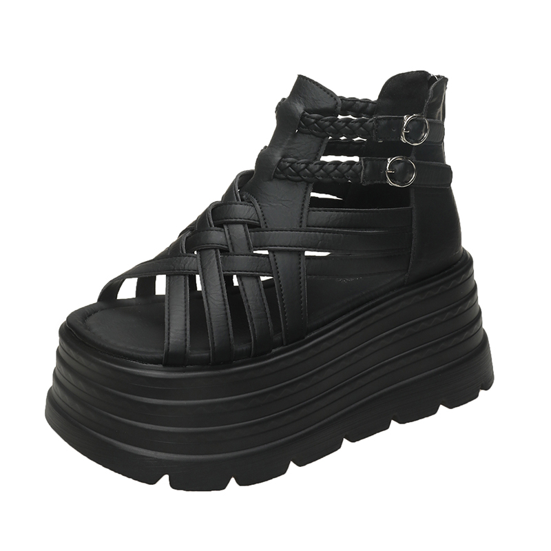 Leather Sneaker Care Kit - 8CM Ontwerpers Vrouwen Zomer Lederen Sandalen